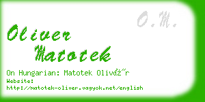 oliver matotek business card